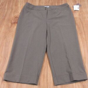 JH COLLECTIBLES Shades of Nature Dress Capris Sz 14 Brown Plaid Crop Skimmer NWT